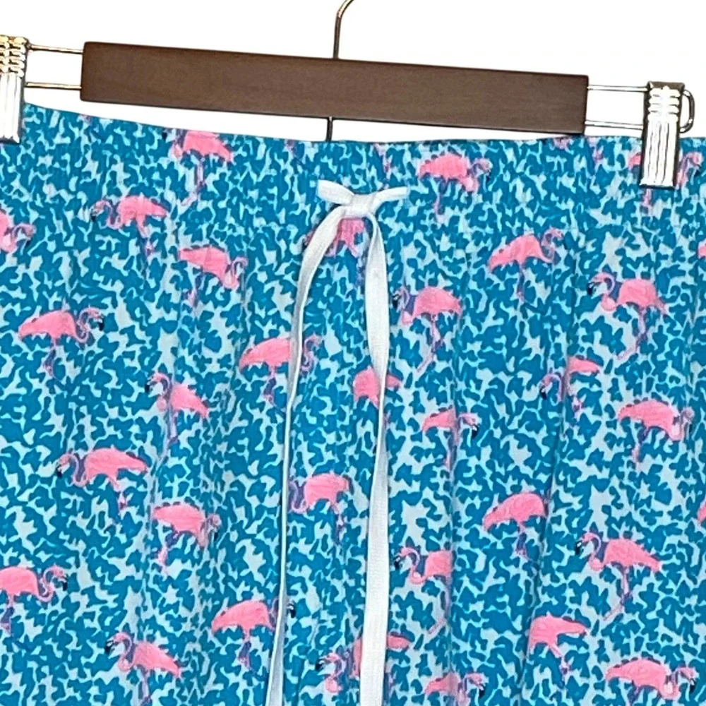 Chubbies Mens Swim Trunks XXL 5.5 Inseam Blue Pink Flamingos Lined Elastic Waist